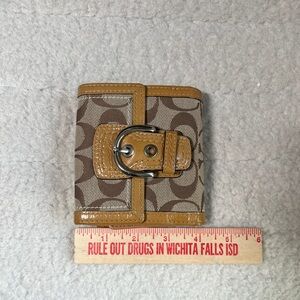 Coach Brown and Tan Key & Card Holder